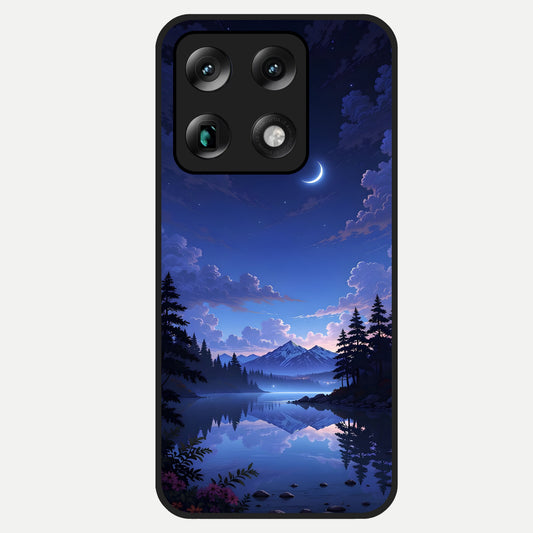  Midnight Lake Peace Glass Case For Moto Signature back cover – full design glossy printed glass finish