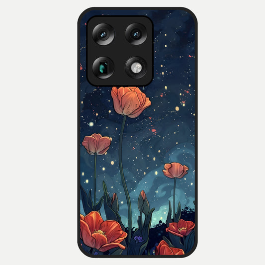  Midnight Tulip Glow Glass Case For Moto Signature back cover – full design glossy printed glass finish