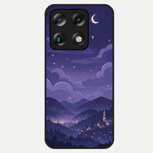  Minimal Night View Glass Case For Moto Signature back cover – full design glossy printed glass finish