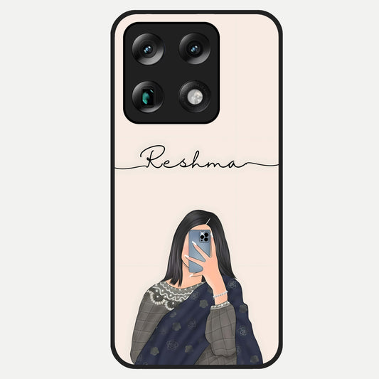  Mirror Mood Muse With Custom Name Glass Case For Moto Signature back cover – full design glossy printed glass finish