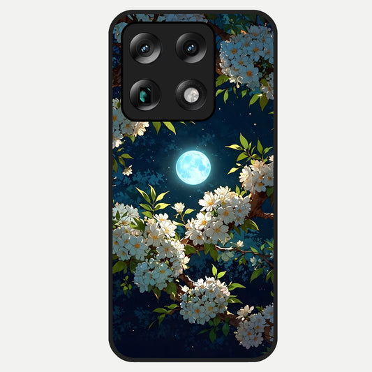  Moonlit Blossom Dream Glass Case For Moto Signature back cover – full design glossy printed glass finish