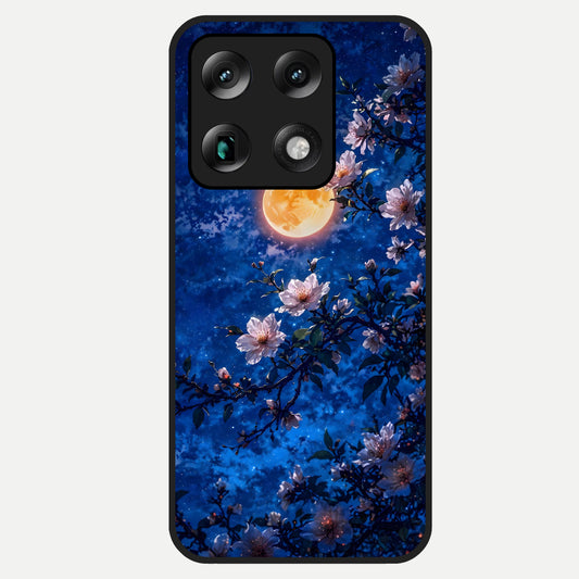  Moonlit Blossoms Night Glass Case For Moto Signature back cover – full design glossy printed glass finish