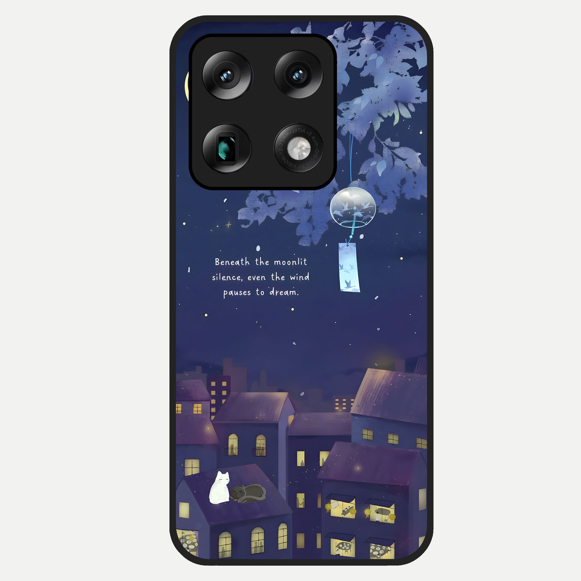  Moonlit Cat Silence Glass Case For Moto Signature back cover – full design glossy printed glass finish