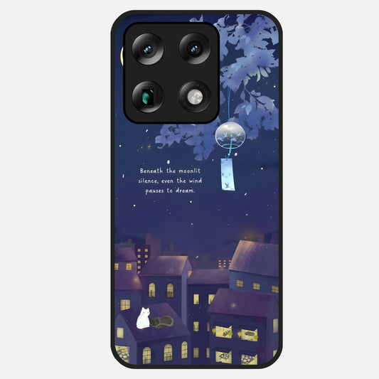  Moonlit Cat Silence Glass Case For Moto Signature back cover – full design glossy printed glass finish