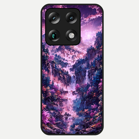  Mystic Cascade Peaks Glass Case For Moto Signature back cover – full design glossy printed glass finish