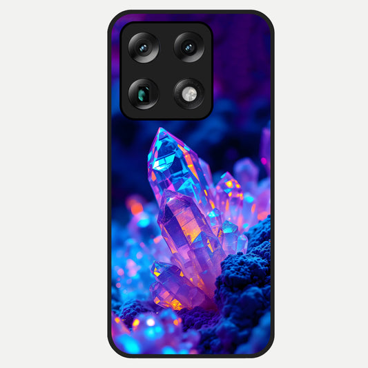  Neon Aura Shards Glass Case For Moto Signature back cover – full design glossy printed glass finish