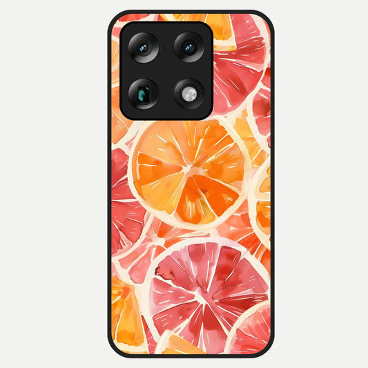  Orange Fruits Pattern Glass Case For Moto Signature back cover – full design glossy printed glass finish