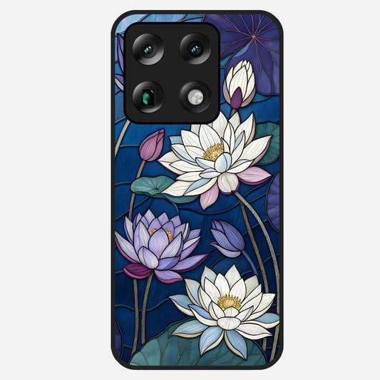  Purple Lotus Stained Glass Case For Moto Signature back cover – full design glossy printed glass finish