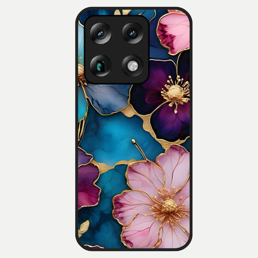  Sparkle Floral Glass Case For Moto Signature back cover – full design glossy printed glass finish