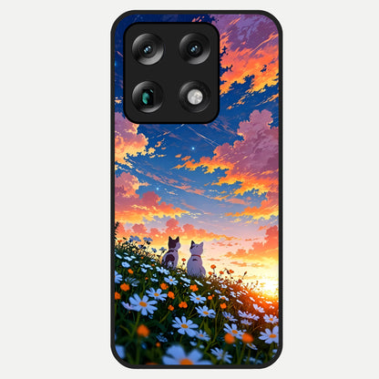  Two Cats Friends Glass Case For Moto Signature back cover – full design glossy printed glass finish