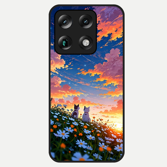  Two Cats Friends Glass Case For Moto Signature back cover – full design glossy printed glass finish