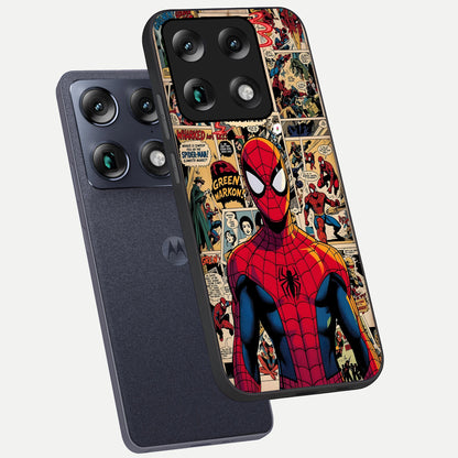  Aesthetic Spider phone case For Moto Signature showing premium glass back cover with detailed artwork