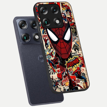  Aesthetic Wonder Spider phone case For Moto Signature showing premium glass back cover with detailed artwork
