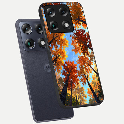  Autumn Sky Rise phone case For Moto Signature showing premium glass back cover with detailed artwork