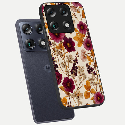  Autumn Wine Bloom phone case For Moto Signature showing premium glass back cover with detailed artwork