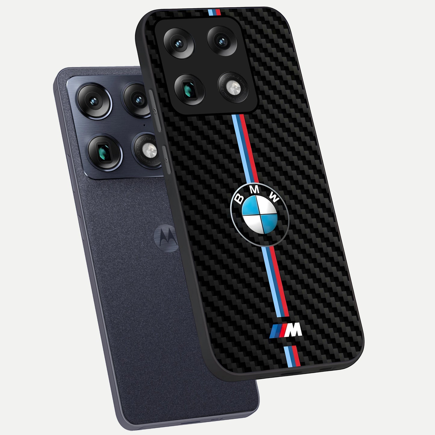  BMW Pattern phone case For Moto Signature showing premium glass back cover with detailed artwork