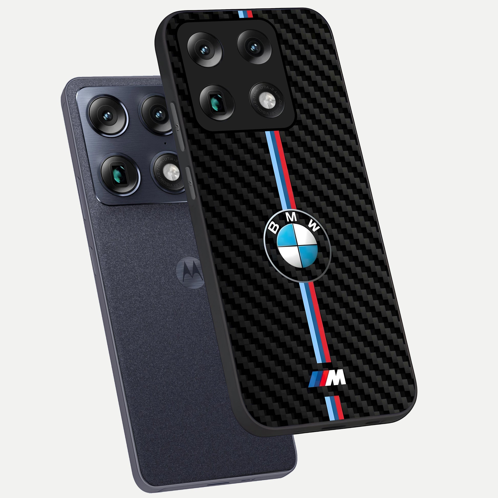  BMW Pattern phone case For Moto Signature showing premium glass back cover with detailed artwork
