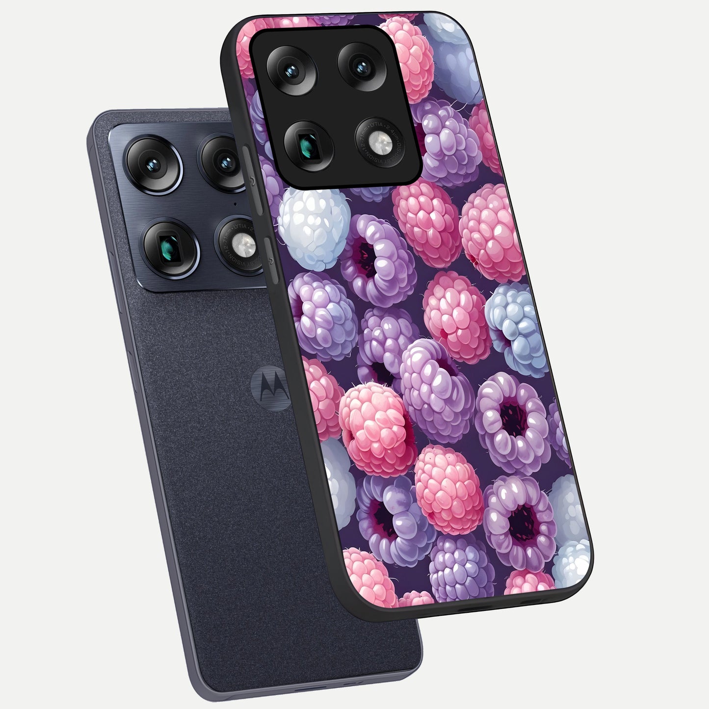  Berry Candy Pop phone case For Moto Signature showing premium glass back cover with detailed artwork