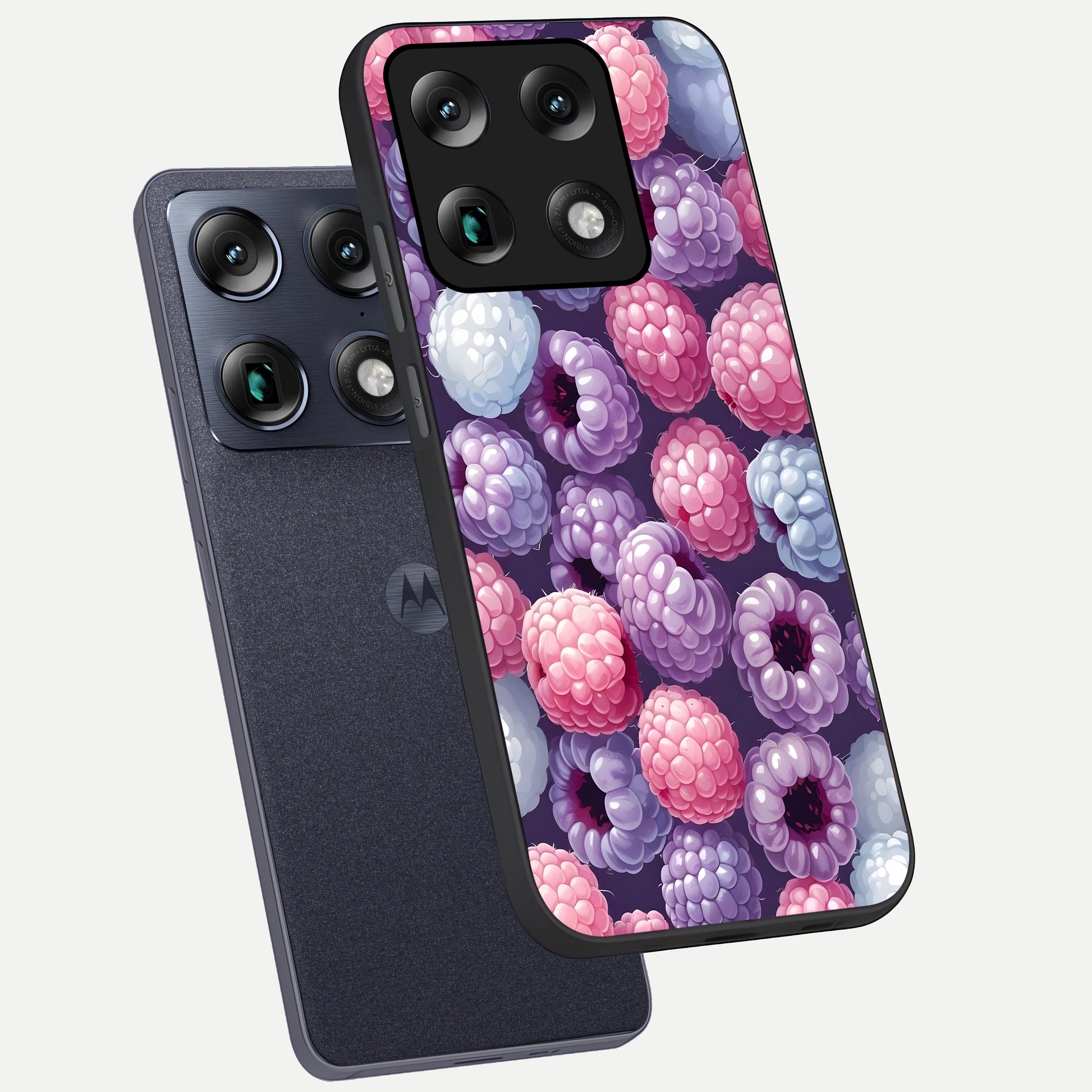  Berry Candy Pop phone case For Moto Signature showing premium glass back cover with detailed artwork