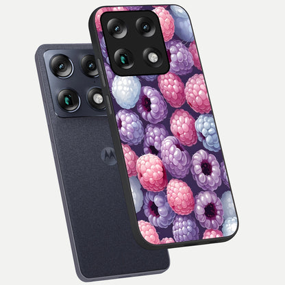  Berry Candy Pop phone case For Moto Signature showing premium glass back cover with detailed artwork