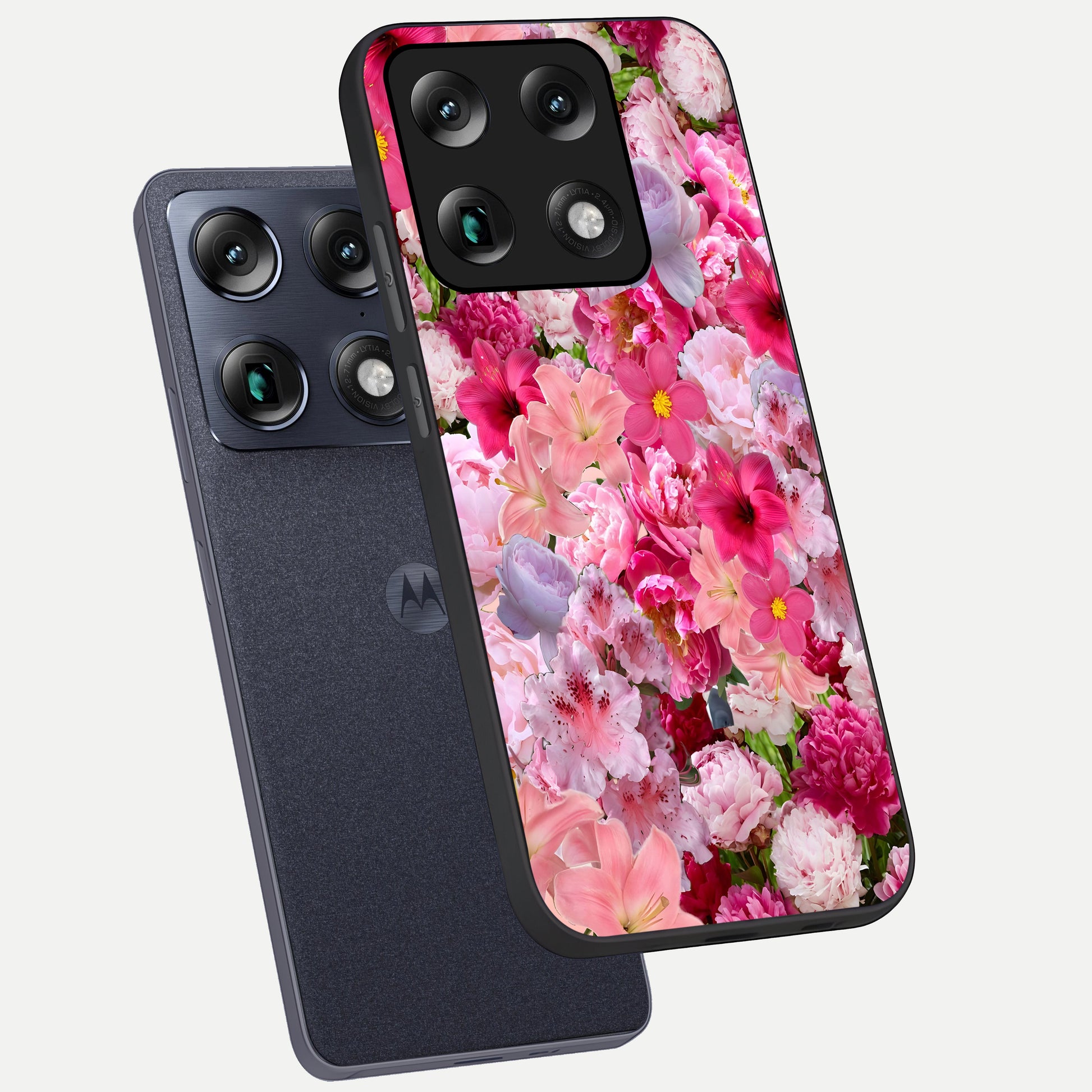  Bloom Crush Fantasy phone case For Moto Signature showing premium glass back cover with detailed artwork