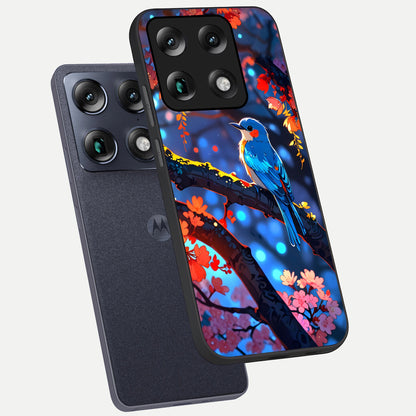  Blooming Water Drift phone case For Moto Signature showing premium glass back cover with detailed artwork
