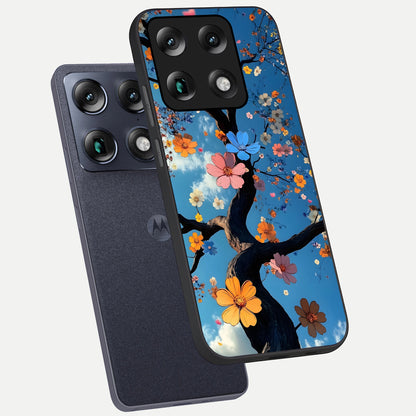  Blossom Dream Sky phone case For Moto Signature showing premium glass back cover with detailed artwork