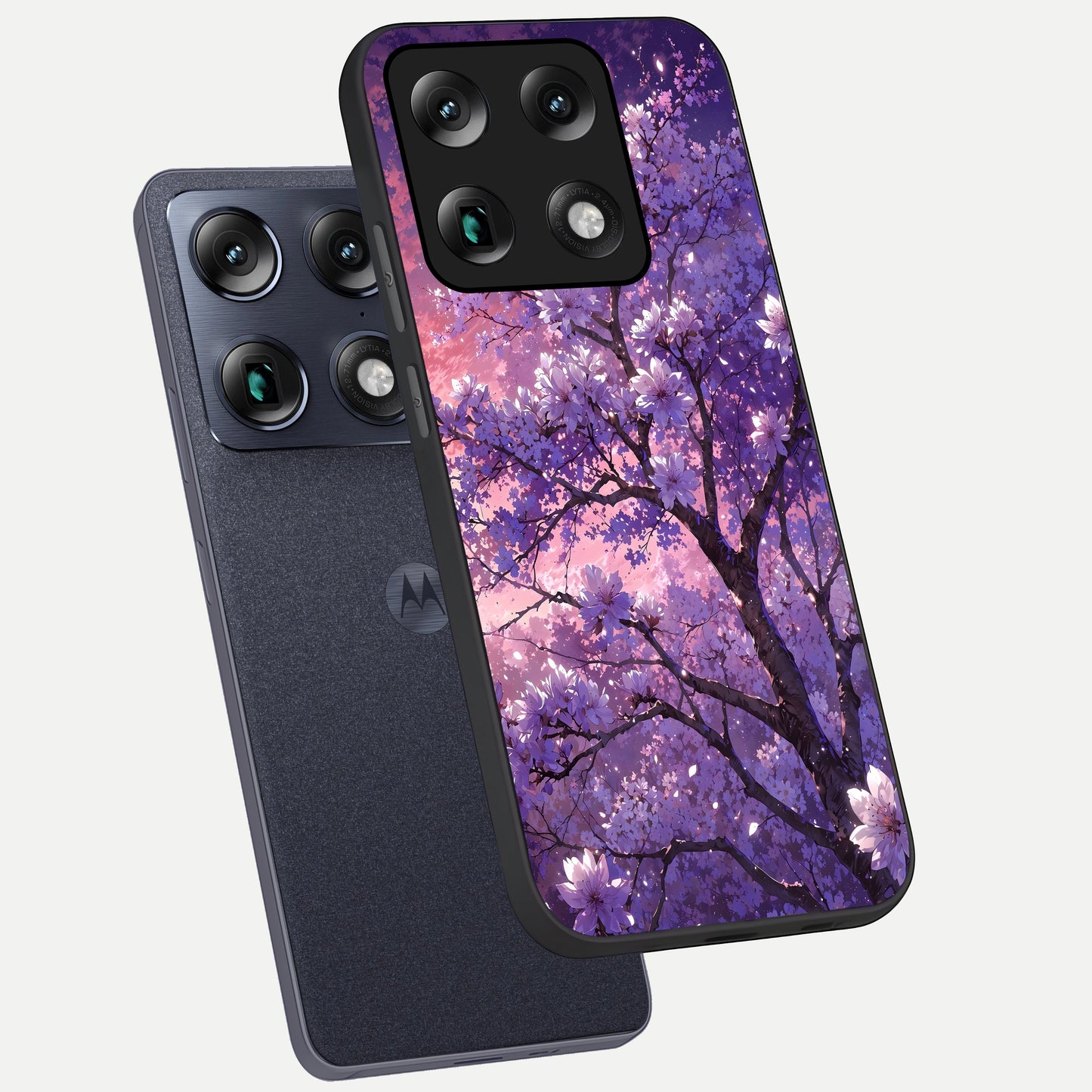  Blossom Tree phone case For Moto Signature showing premium glass back cover with detailed artwork