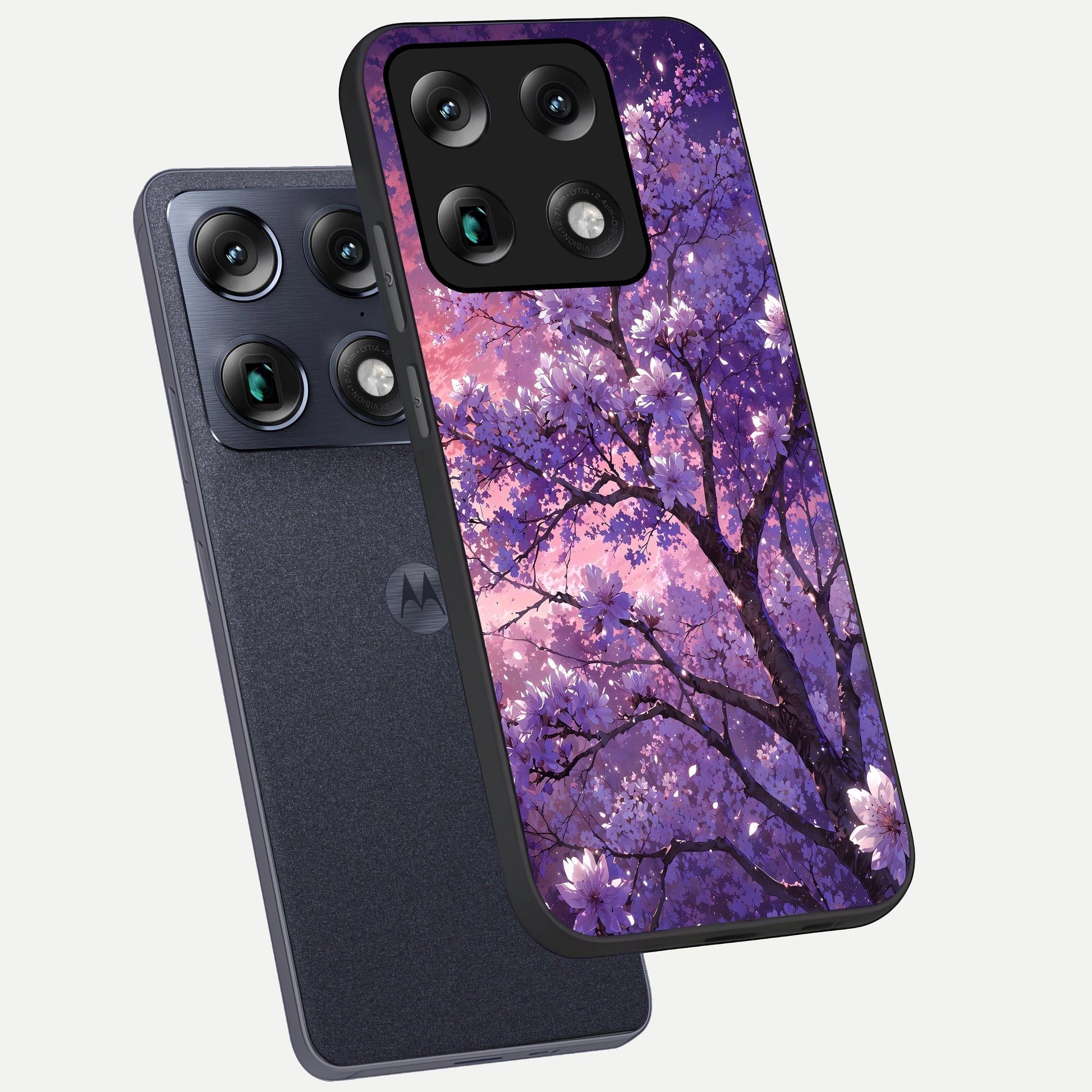  Blossom Tree phone case For Moto Signature showing premium glass back cover with detailed artwork
