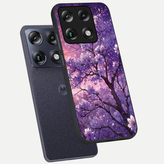  Blossom Tree phone case For Moto Signature showing premium glass back cover with detailed artwork