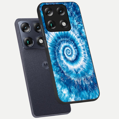  Blue Galaxy Wave phone case For Moto Signature showing premium glass back cover with detailed artwork