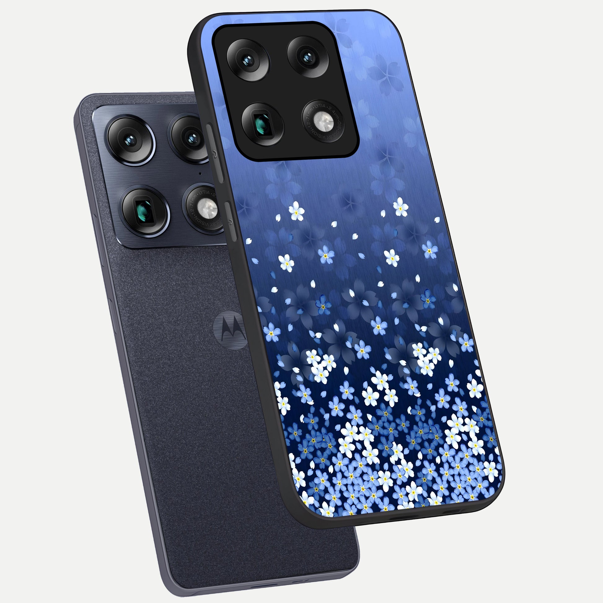  Blue Starry phone case For Moto Signature showing premium glass back cover with detailed artwork