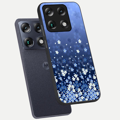  Blue Starry phone case For Moto Signature showing premium glass back cover with detailed artwork