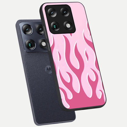  Blush Flame Energy phone case For Moto Signature showing premium glass back cover with detailed artwork