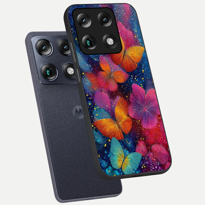  Butterfly Dream Mist phone case For Moto Signature showing premium glass back cover with detailed artwork