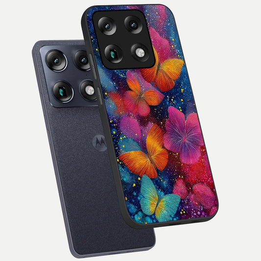  Butterfly Dream Mist phone case For Moto Signature showing premium glass back cover with detailed artwork