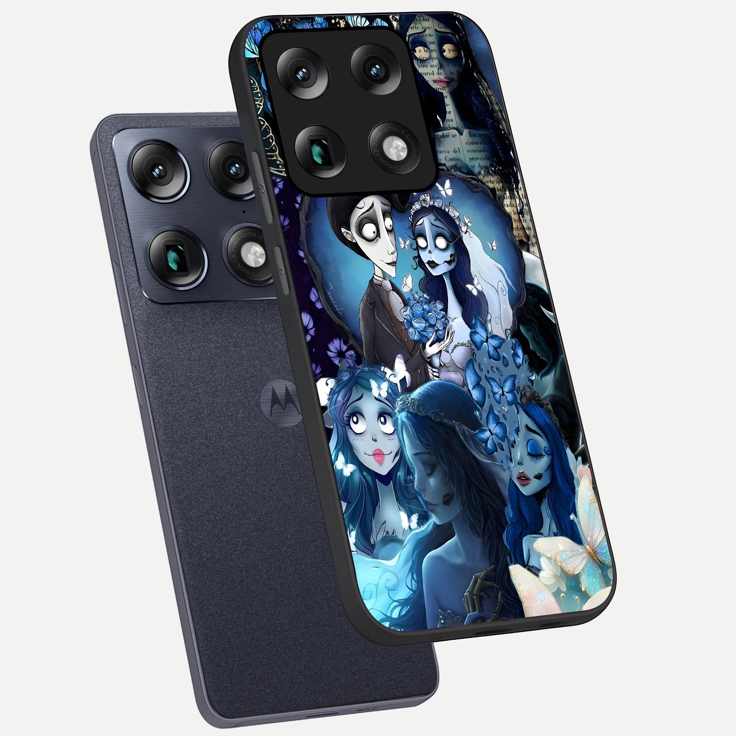  Butterfly Ghost Soul phone case For Moto Signature showing premium glass back cover with detailed artwork