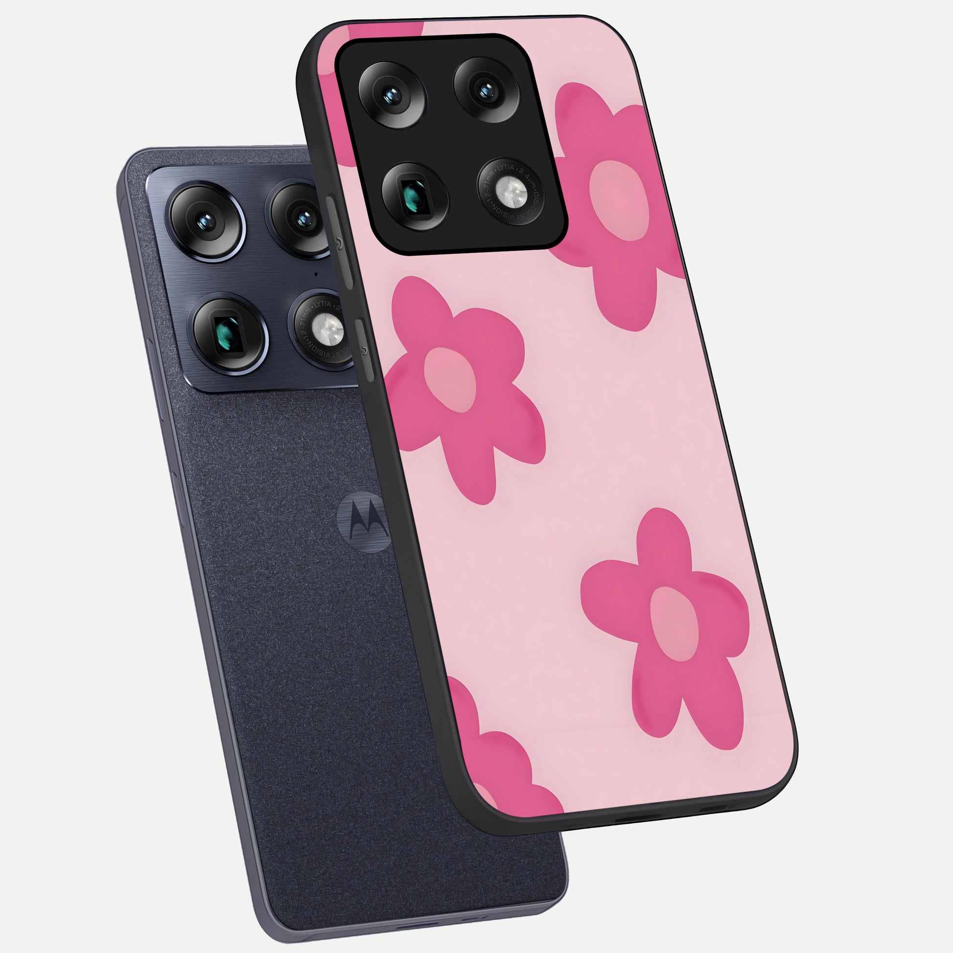  Candy Bloom Dreams phone case For Moto Signature showing premium glass back cover with detailed artwork