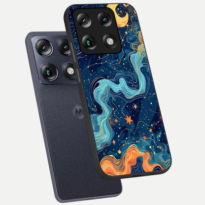  Celestial Dream Flow phone case For Moto Signature showing premium glass back cover with detailed artwork