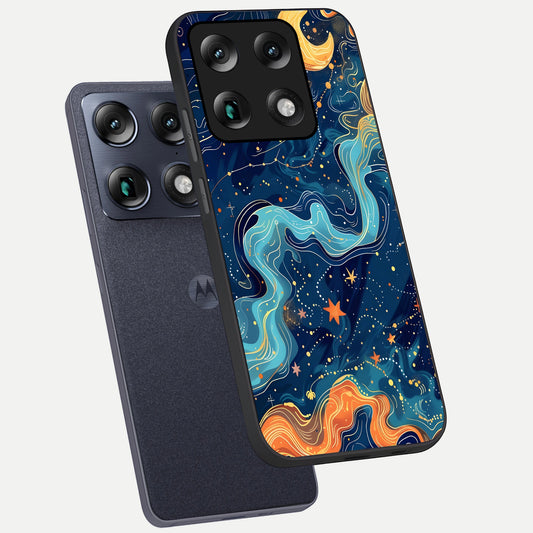 Celestial Dream Flow phone case For Moto Signature showing premium glass back cover with detailed artwork