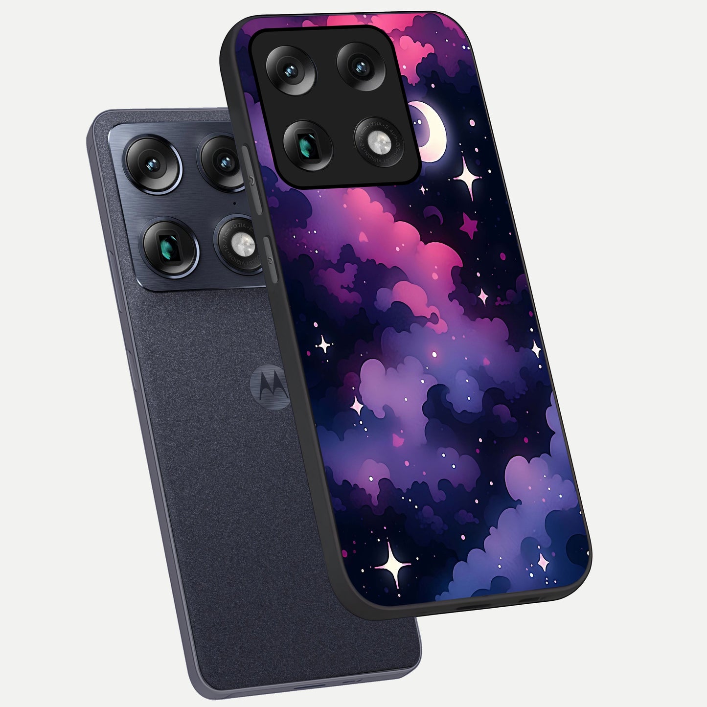  Celestial Moon Magic phone case For Moto Signature showing premium glass back cover with detailed artwork