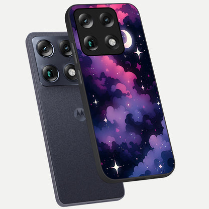  Celestial Moon Magic phone case For Moto Signature showing premium glass back cover with detailed artwork