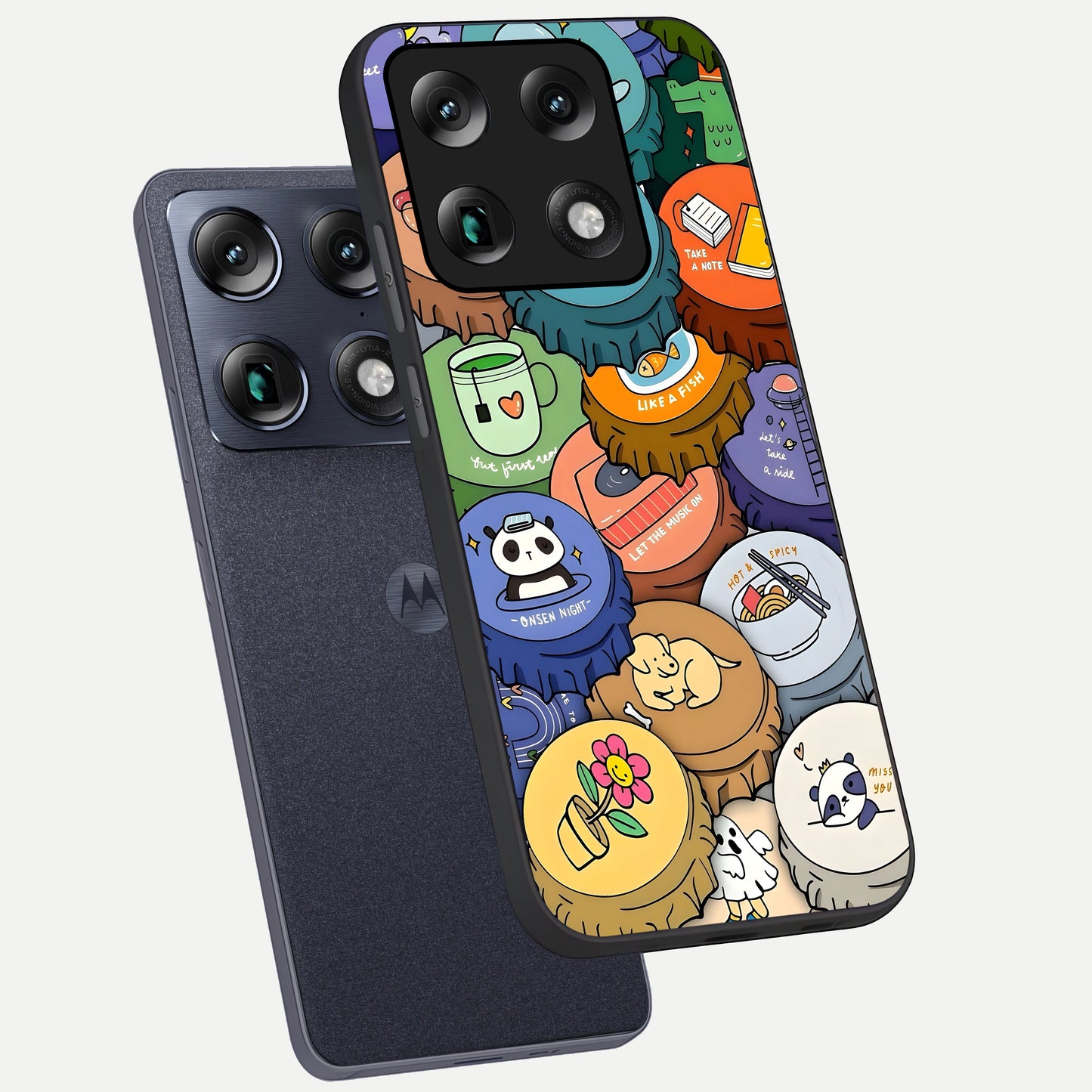  Coins Patterns phone case For Moto Signature showing premium glass back cover with detailed artwork