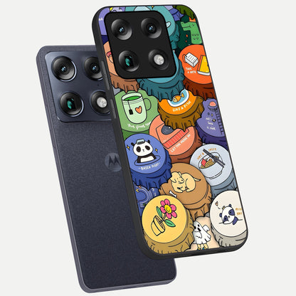  Coins Patterns phone case For Moto Signature showing premium glass back cover with detailed artwork