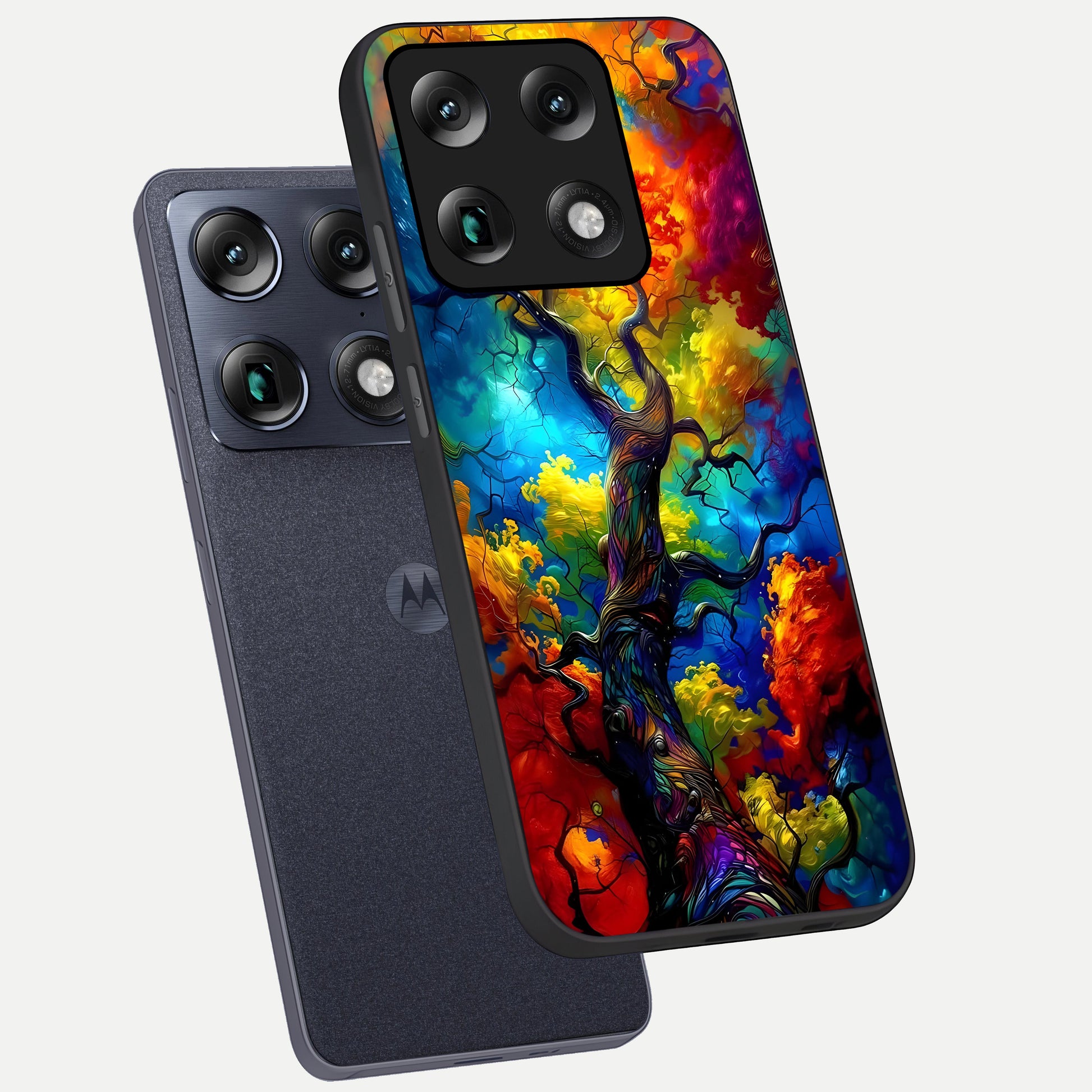  Colorful Soda Bottles phone case For Moto Signature showing premium glass back cover with detailed artwork