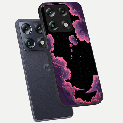  Cosmic Cloud Journey phone case For Moto Signature showing premium glass back cover with detailed artwork