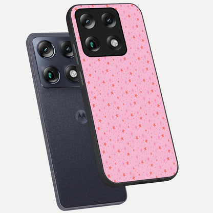  Cosmic Pink Sparkle phone case For Moto Signature showing premium glass back cover with detailed artwork