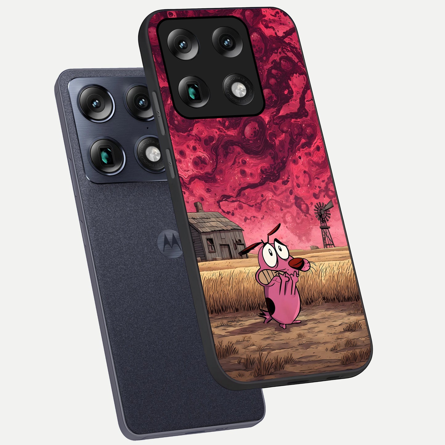 Courage Under Sky phone case For Moto Signature showing premium glass back cover with detailed artwork
