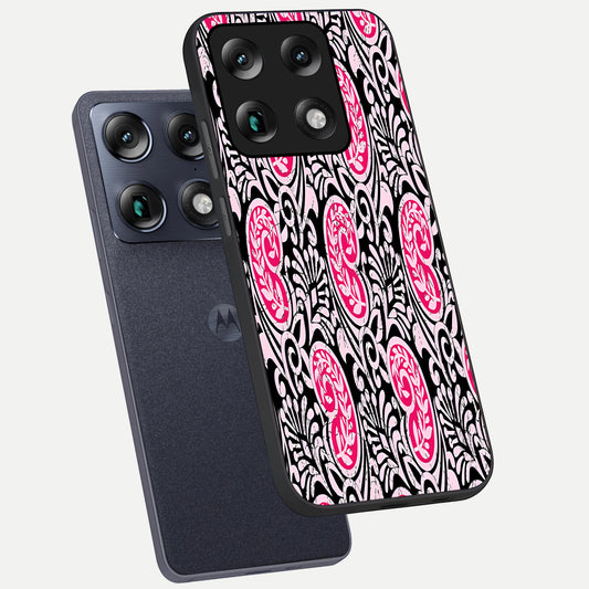  Crimson Paisley Charm phone case For Moto Signature showing premium glass back cover with detailed artwork