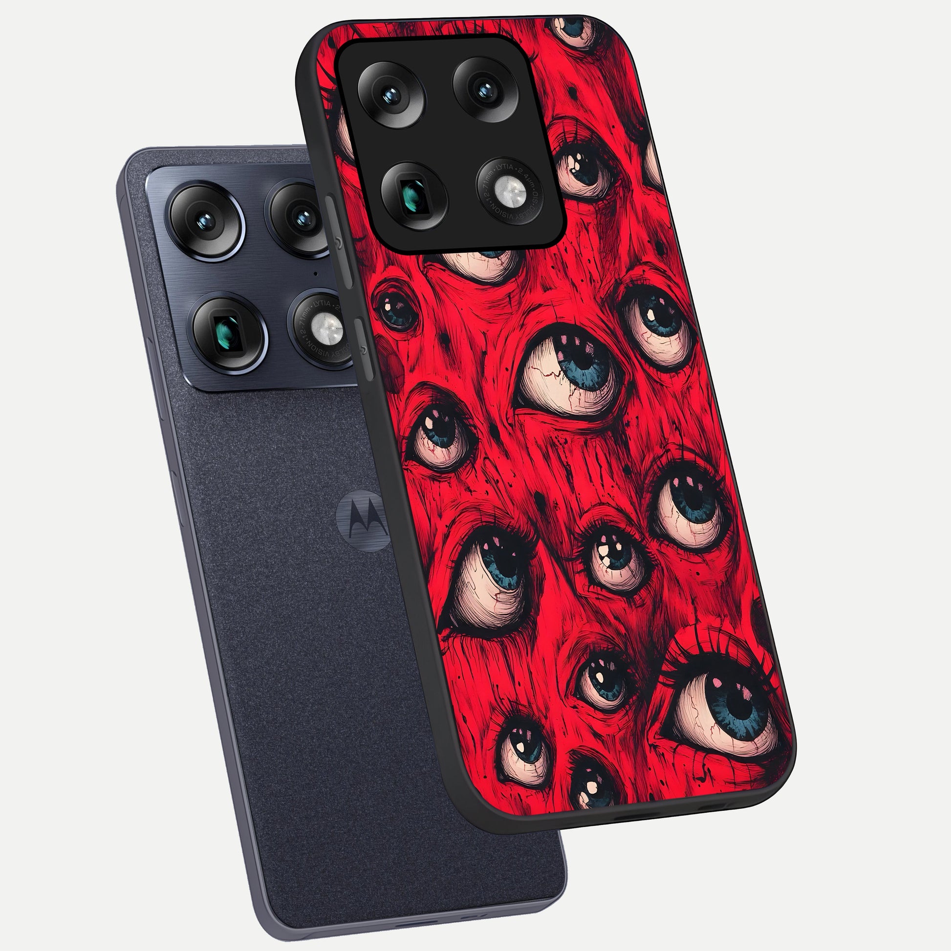  Crimson Watch Eyes phone case For Moto Signature showing premium glass back cover with detailed artwork